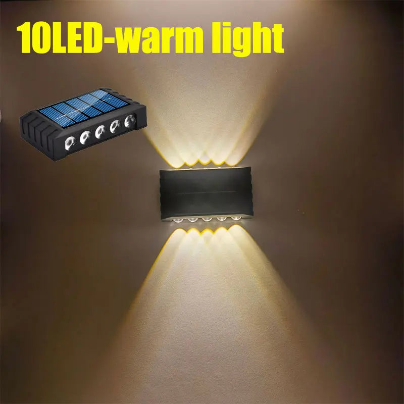 Solar LED Wall Lamp Outdoor Waterproof Garden Light