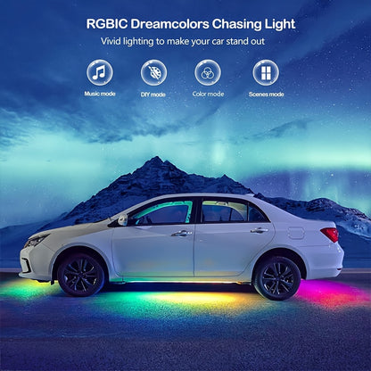 RGB Car LED Light Strips (4pcs) – Universal Interior LED Base Lights
