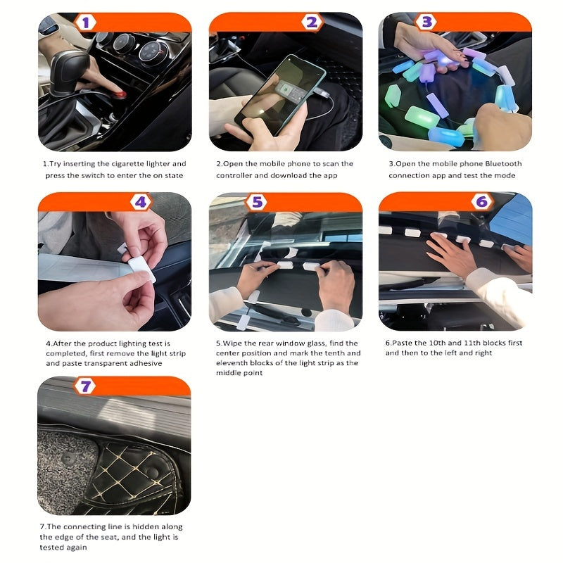 RGB Car Interior & Rear Window LED Atmosphere Lamp