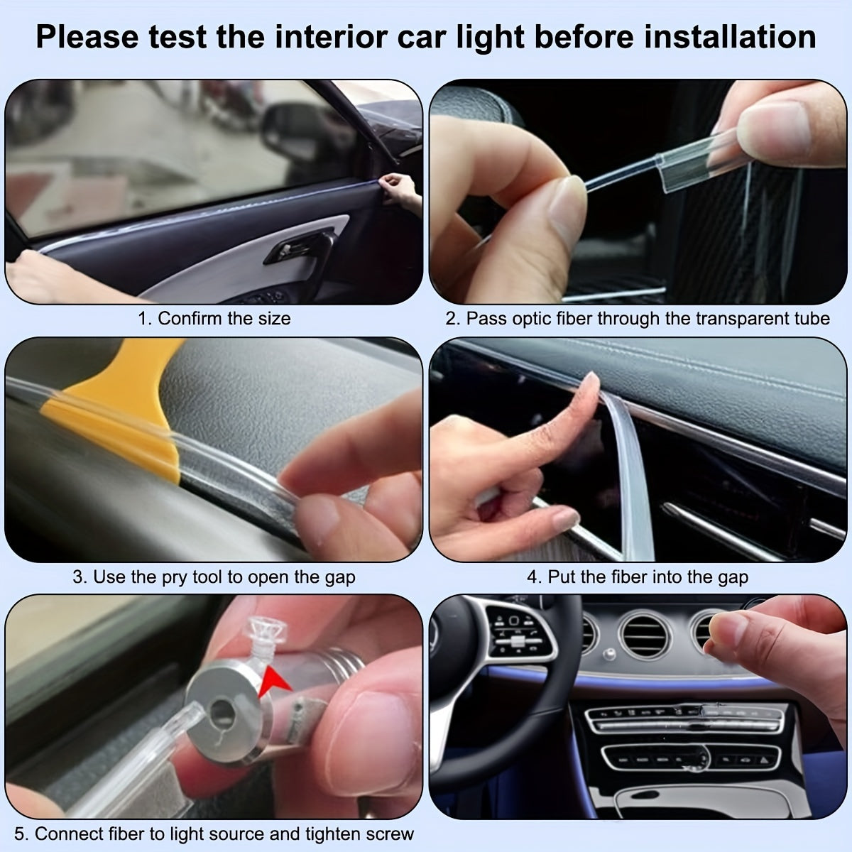 Interior Car LED Strip Lights – 5-in-1 RGB Ambient Lighting Kit