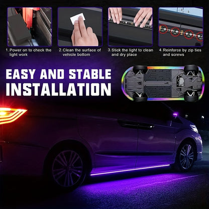 RGB Car LED Light Strips (4pcs) – Universal Interior LED Base Lights