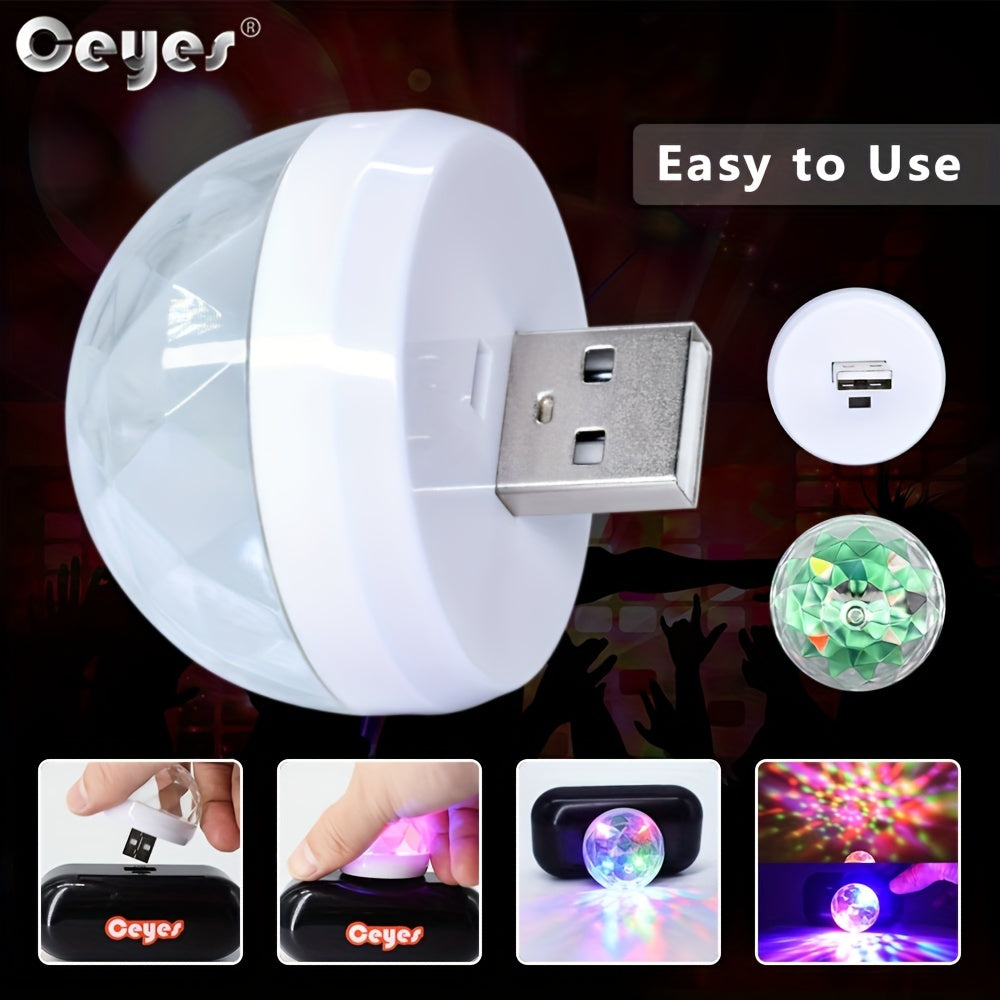 Ceyes LED Mini Magic Ball Light – USB Sound Activated Disco Party Light