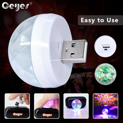 Ceyes LED Mini Magic Ball Light – USB Sound Activated Disco Party Light