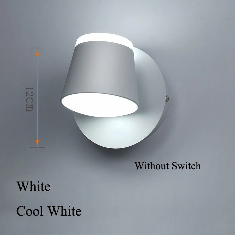 8W Rotating LED Wall Light for Home & Bedroom