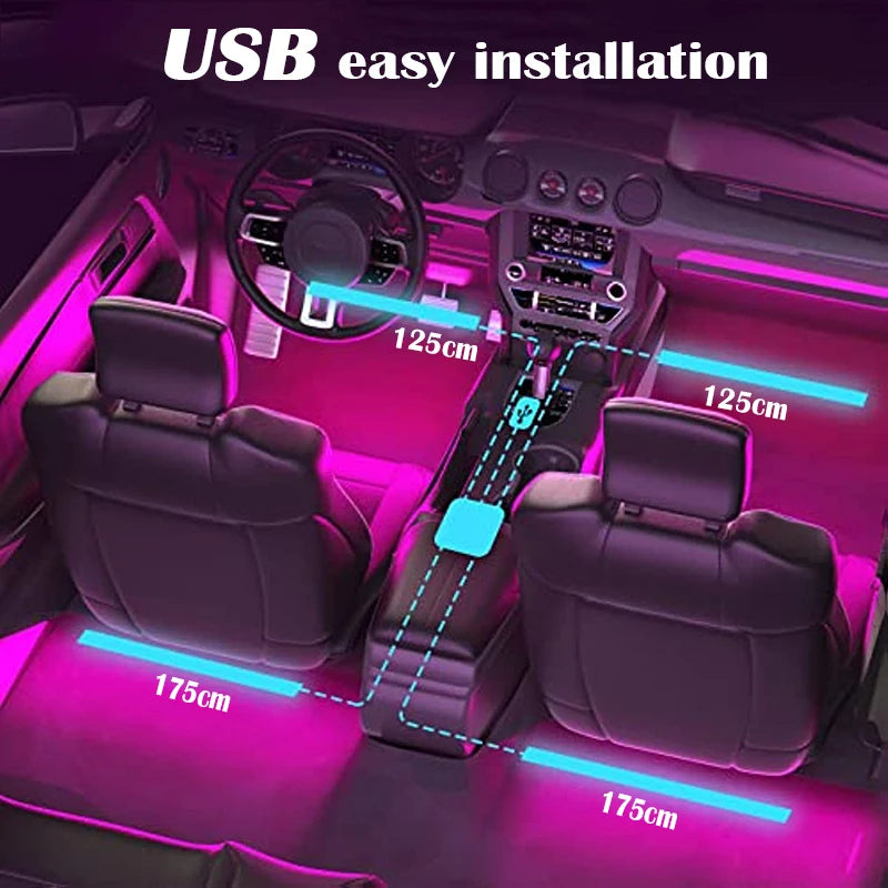 RGB Car Interior Music Light Strip