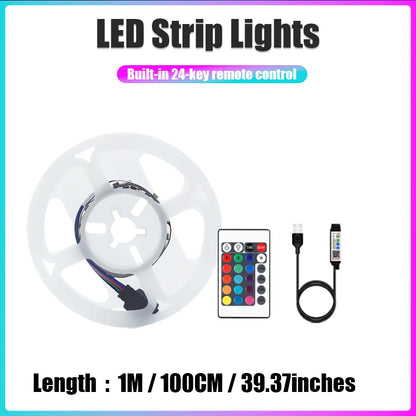 Smart RGB USB LED Strip Light for Bedroom Ambiance