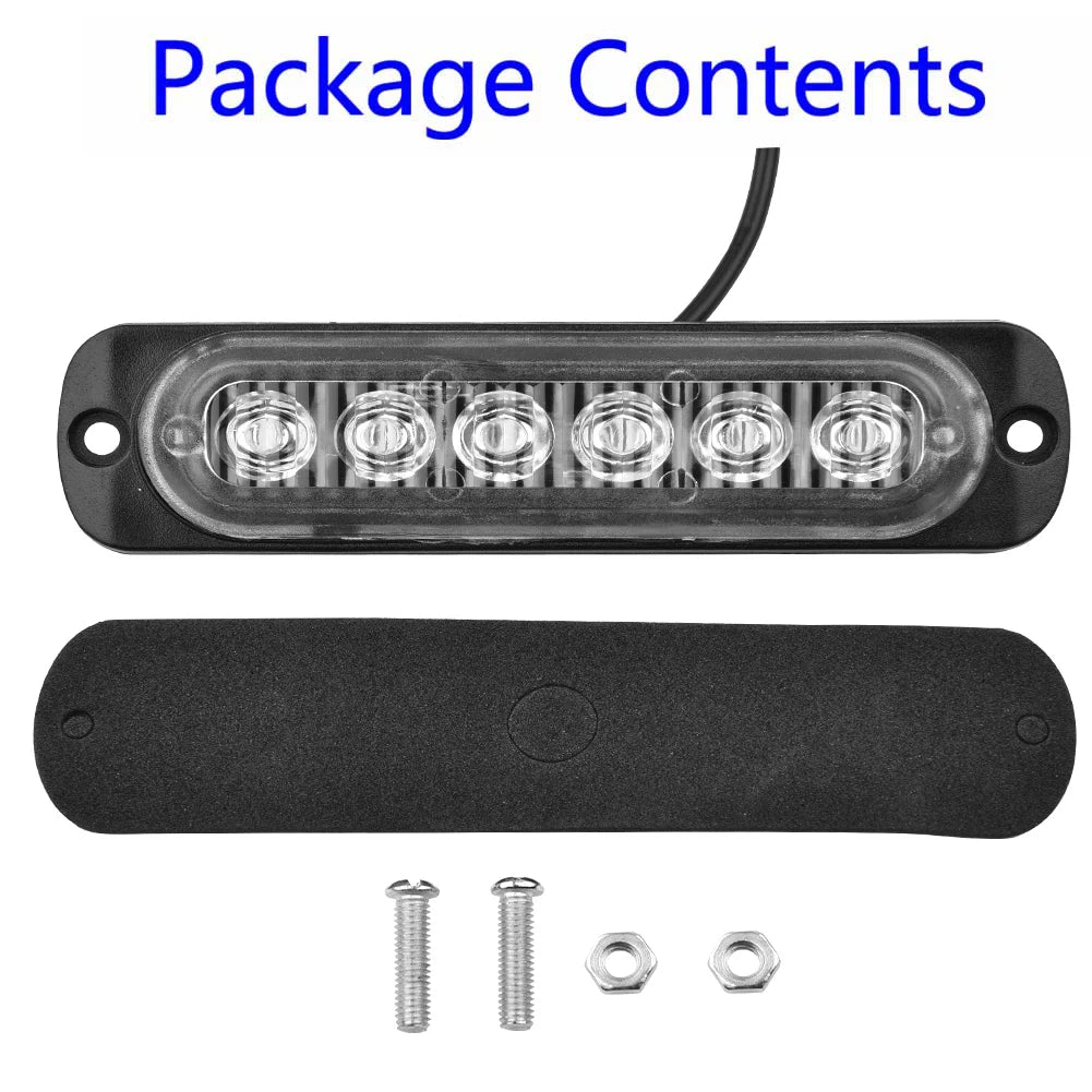 6LED 18W Red Car Truck Work & Fog Safety Light