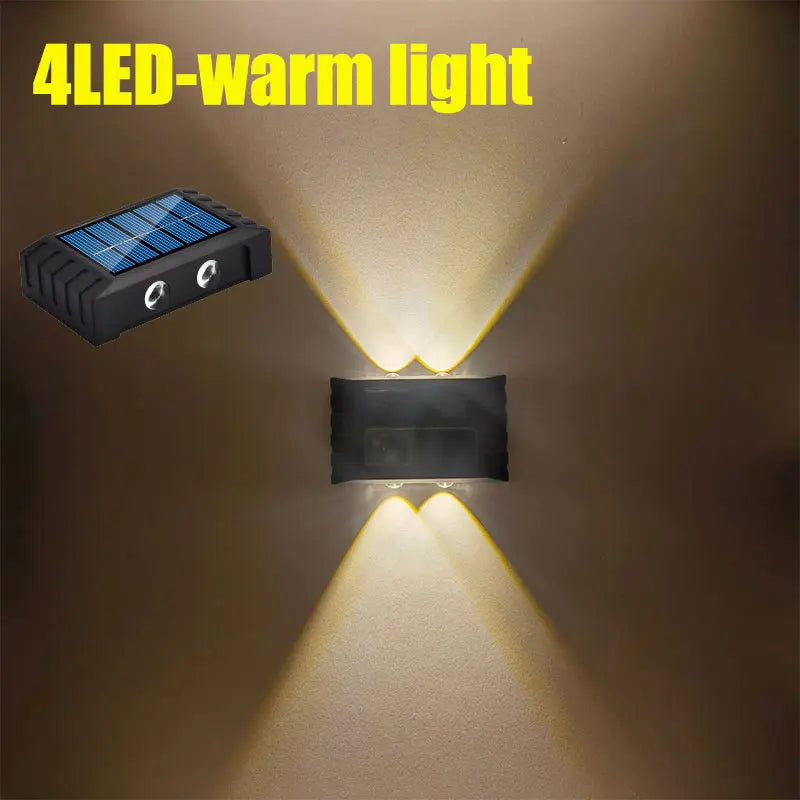 Solar LED Wall Lamp Outdoor Waterproof Garden Light