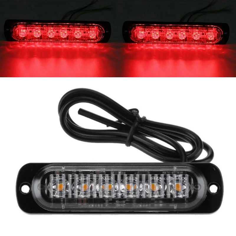 6LED 18W Red Car Truck Work & Fog Safety Light