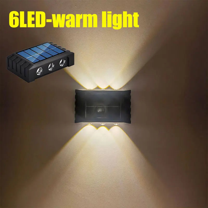Solar LED Wall Lamp Outdoor Waterproof Garden Light