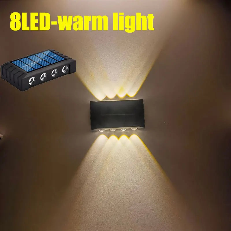 Solar LED Wall Lamp Outdoor Waterproof Garden Light