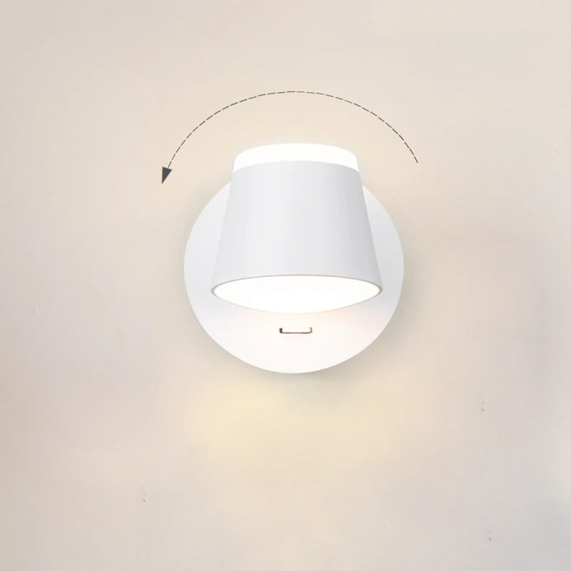 8W Rotating LED Wall Light for Home & Bedroom
