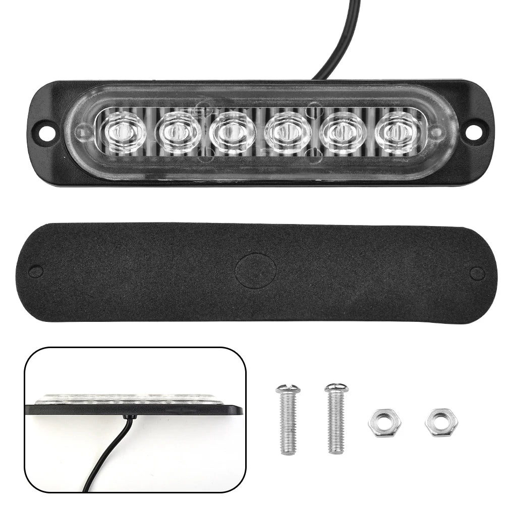 6LED 18W Red Car Truck Work & Fog Safety Light