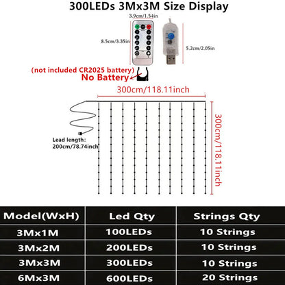 USB LED Curtain Fairy Lights
