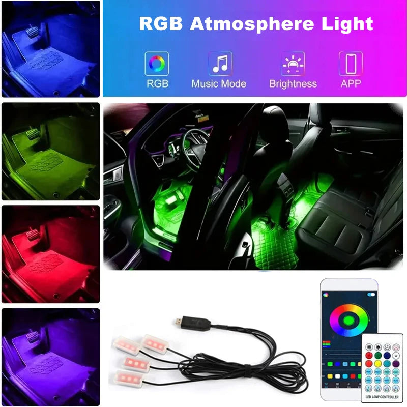RGB Car Under-Dash & Underfoot LED Lights