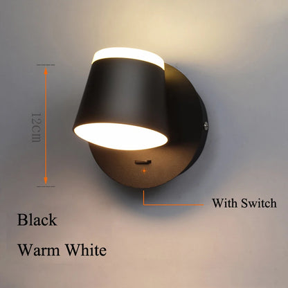 8W Rotating LED Wall Light for Home & Bedroom