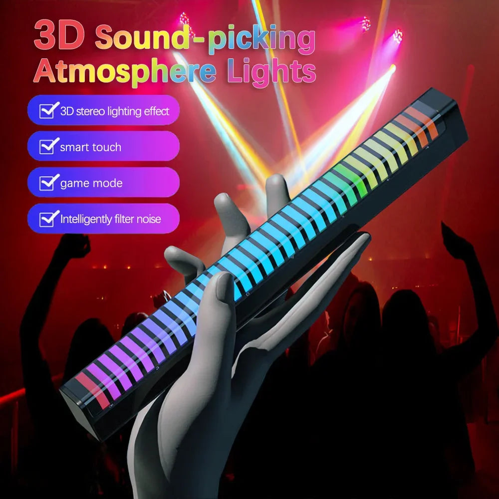 Smart RGB 3D Double-Sided LED Sound Control Light