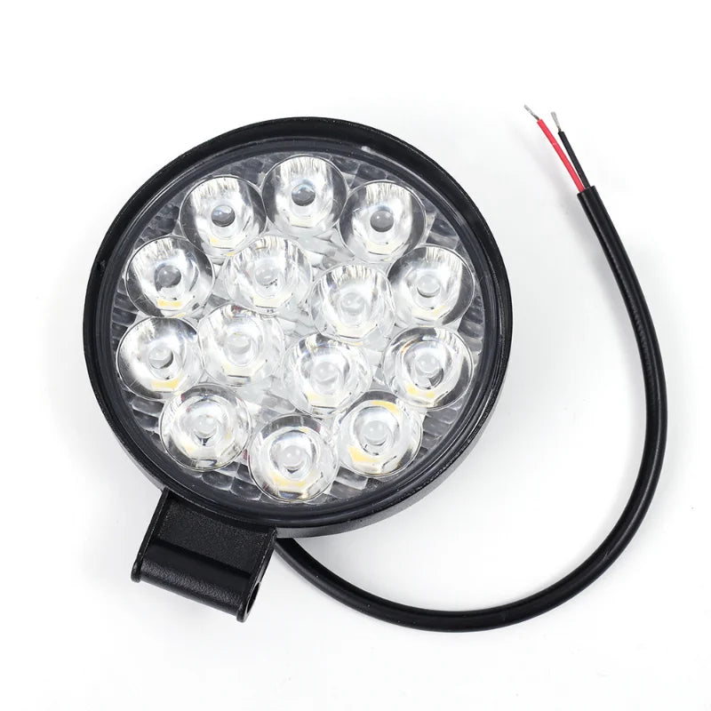 42W Round 14LED Car Work Light – Off-Road Fog & Headlight