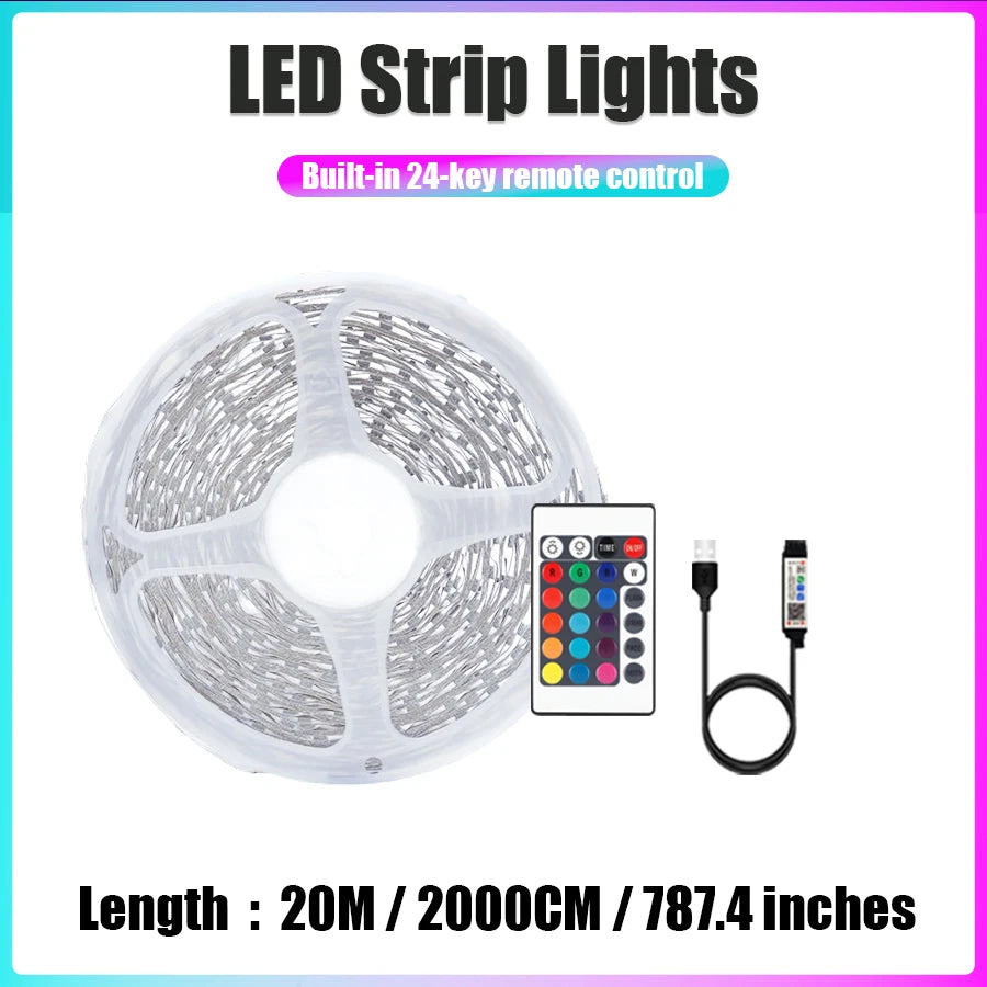 Smart RGB USB LED Strip Light for Bedroom Ambiance