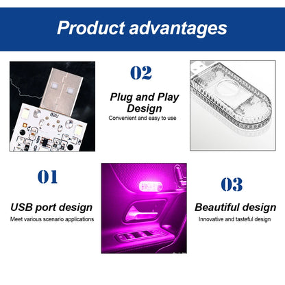 USB Rechargeable Car Mini Touch LED Light