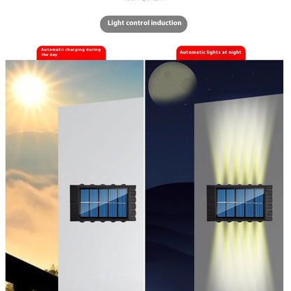 Solar LED Wall Lamp Outdoor Waterproof Garden Light