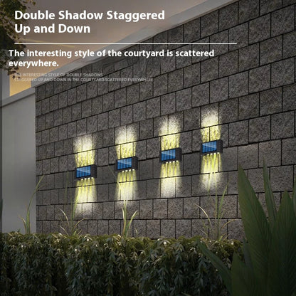 Solar LED Wall Lamp Outdoor Waterproof Garden Light