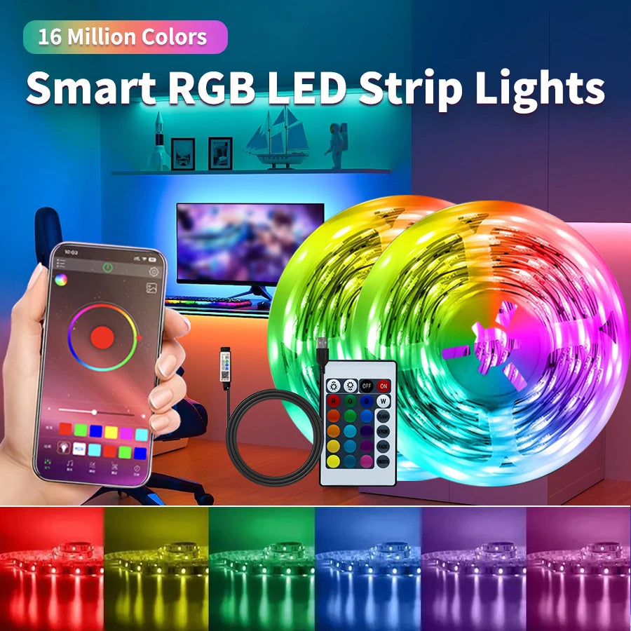 Smart RGB USB LED Strip Light for Bedroom Ambiance