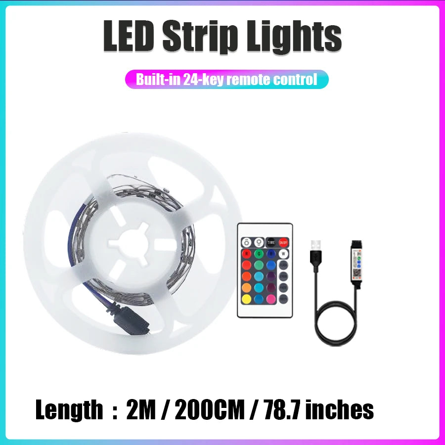 Smart RGB USB LED Strip Light for Bedroom Ambiance