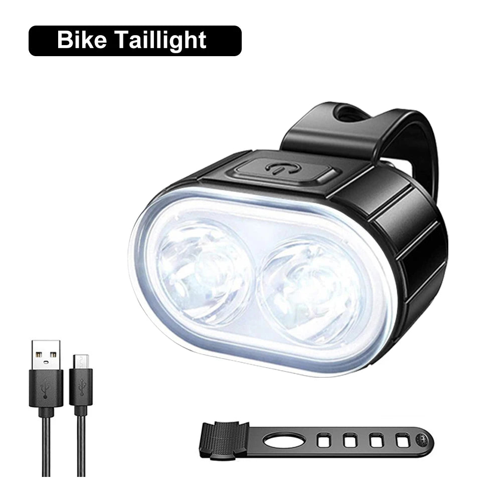 USB Rechargeable Front & Rear Bike Light Set