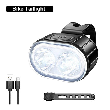 USB Rechargeable Front & Rear Bike Light Set