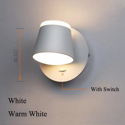 8W Rotating LED Wall Light for Home & Bedroom