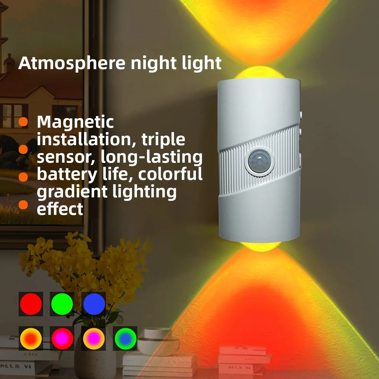 Smart RGB Motion Sensor Night Light Wall Lamp