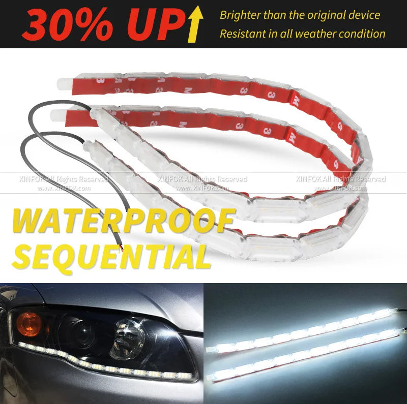 Universal Waterproof LED DRL Strip Lights