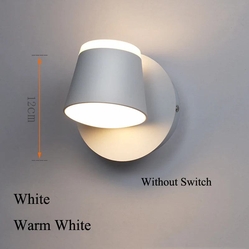 8W Rotating LED Wall Light for Home & Bedroom