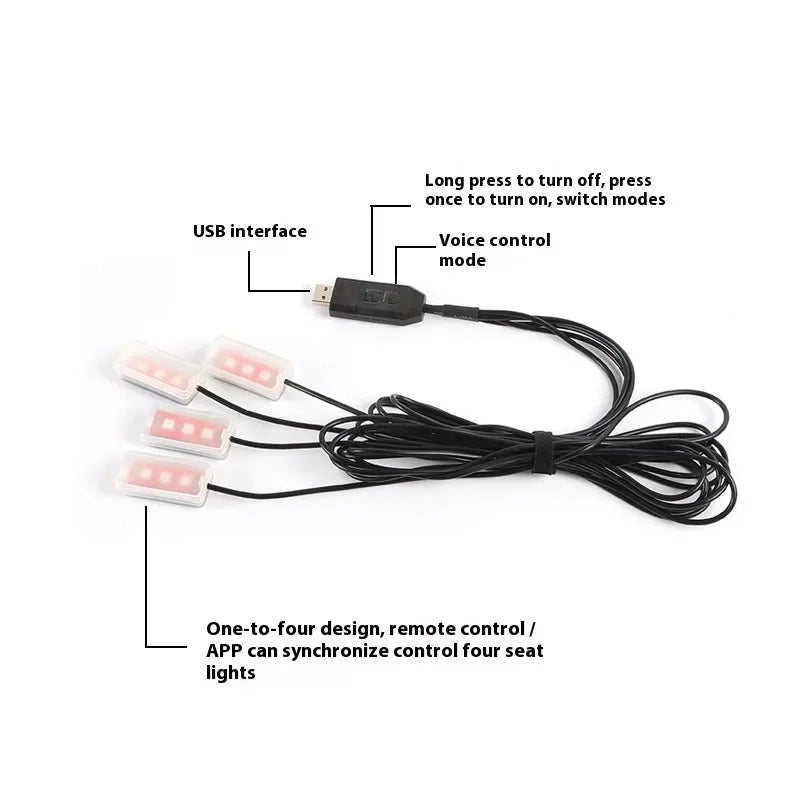 RGB Car Under-Dash & Underfoot LED Lights