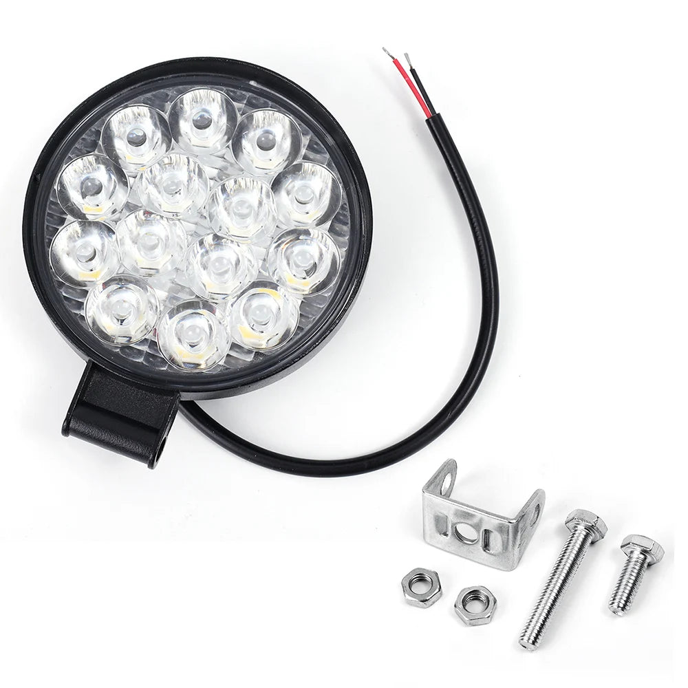 42W Round 14LED Car Work Light – Off-Road Fog & Headlight