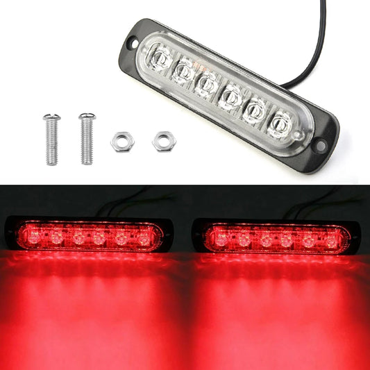 6LED 18W Red Car Truck Work & Fog Safety Light