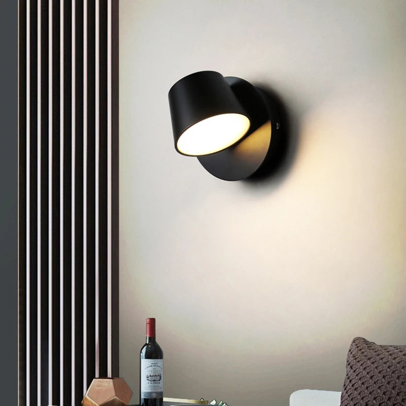 8W Rotating LED Wall Light for Home & Bedroom
