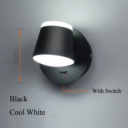 8W Rotating LED Wall Light for Home & Bedroom