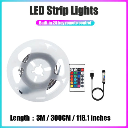 Smart RGB USB LED Strip Light for Bedroom Ambiance