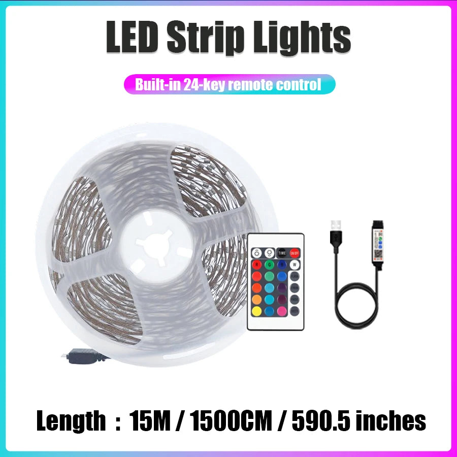 Smart RGB USB LED Strip Light for Bedroom Ambiance