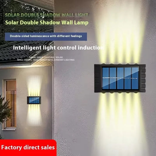 Solar LED Wall Lamp Outdoor Waterproof Garden Light