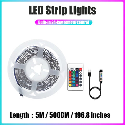Smart RGB USB LED Strip Light for Bedroom Ambiance