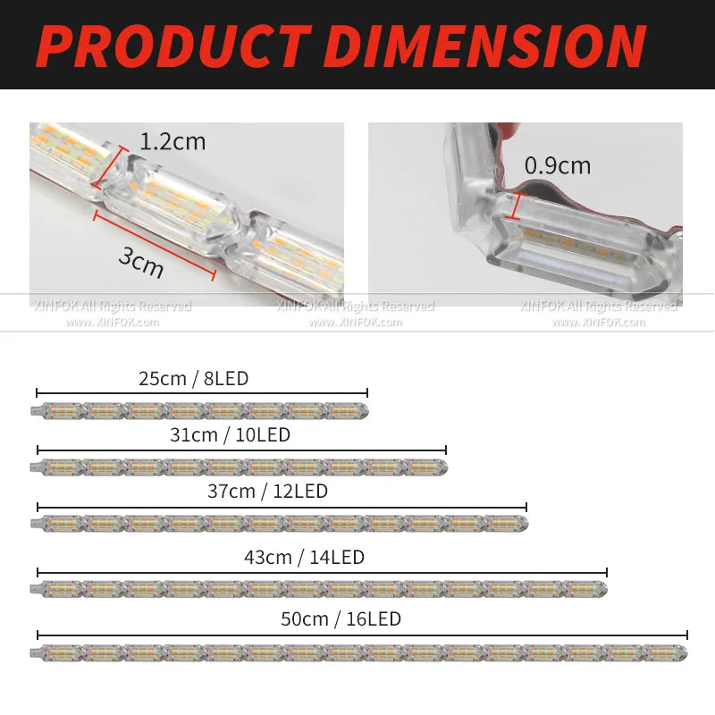 Universal Waterproof LED DRL Strip Lights