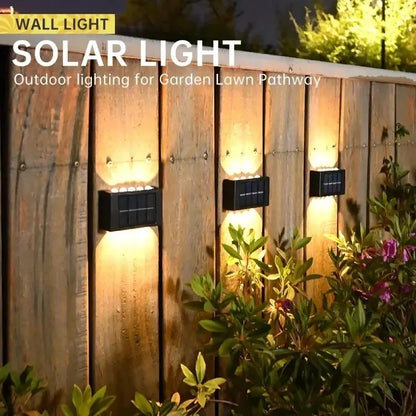 Solar LED Wall Lamp Outdoor Waterproof Garden Light