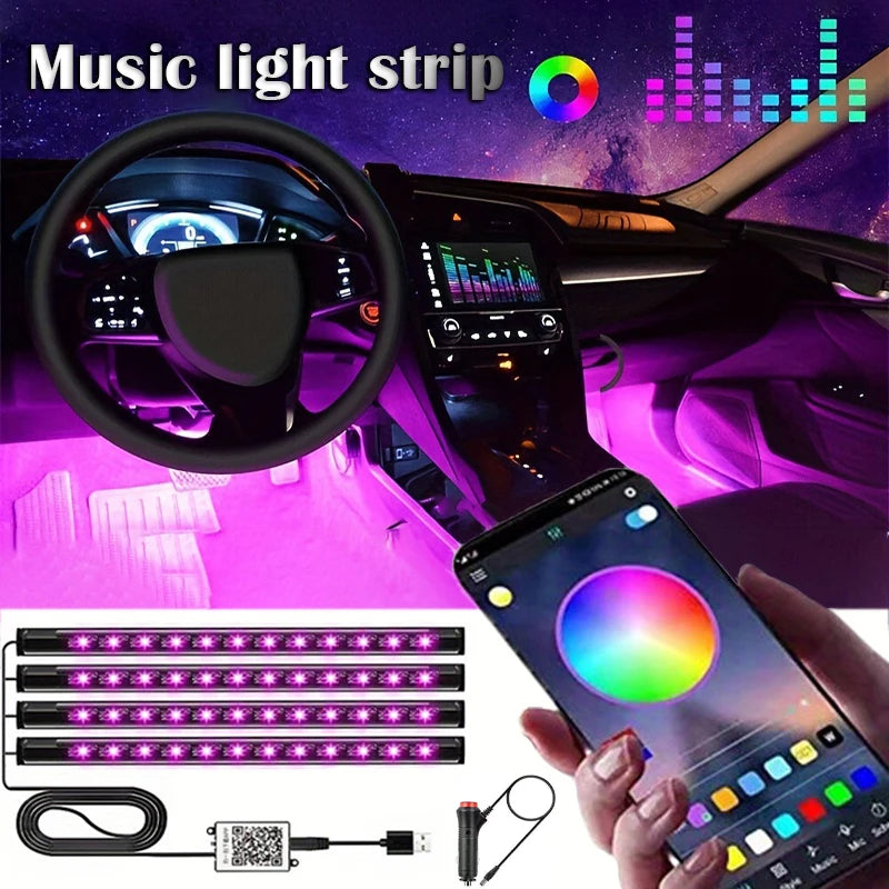 RGB Car Interior Music Light Strip