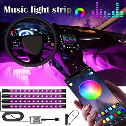 RGB Car Interior Music Light Strip