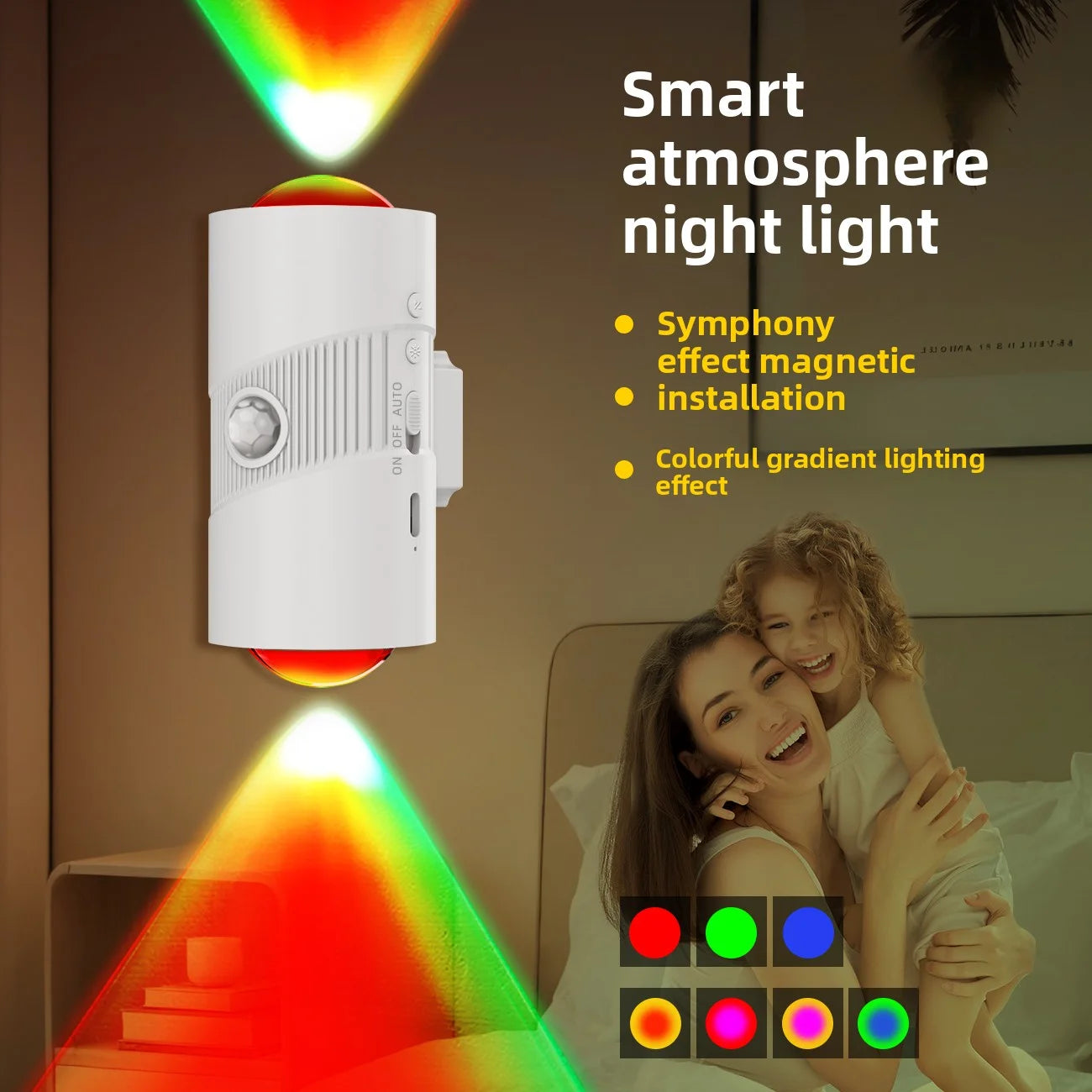 Smart RGB Motion Sensor Night Light Wall Lamp