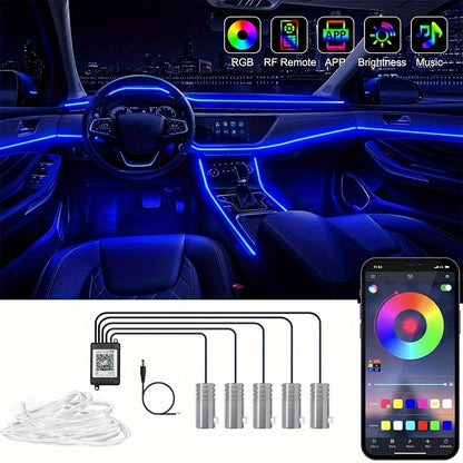 Interior Car LED Strip Lights – 5-in-1 RGB Ambient Lighting Kit