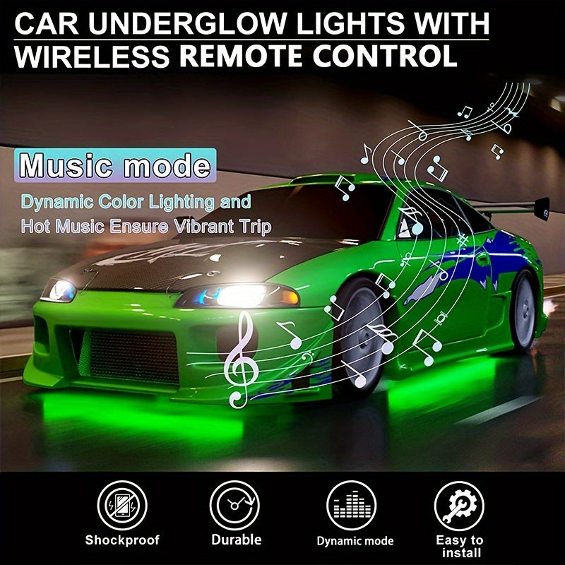 RGB Car LED Light Strips (4pcs) – Universal Interior LED Base Lights